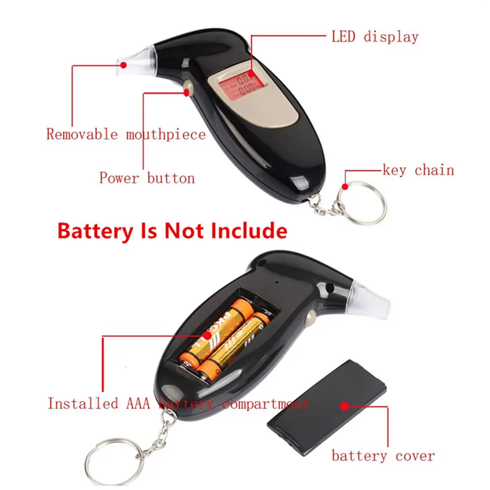 Alcohol Tester Digital Key Chain Breathalyzer Backlight Display