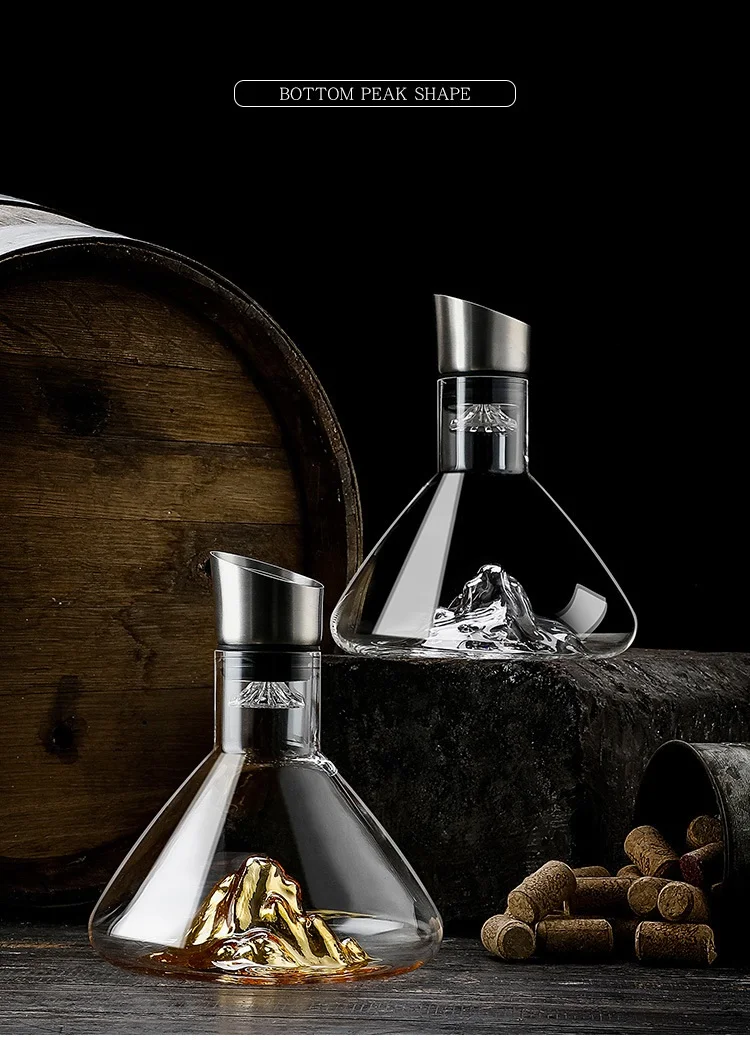 Description Picture 2 of itemCreative Lceberg Decanter Ice Decanter Lead-free Crystal Glass Red Wine Decanter With lid Wine Decanter High-end Gift