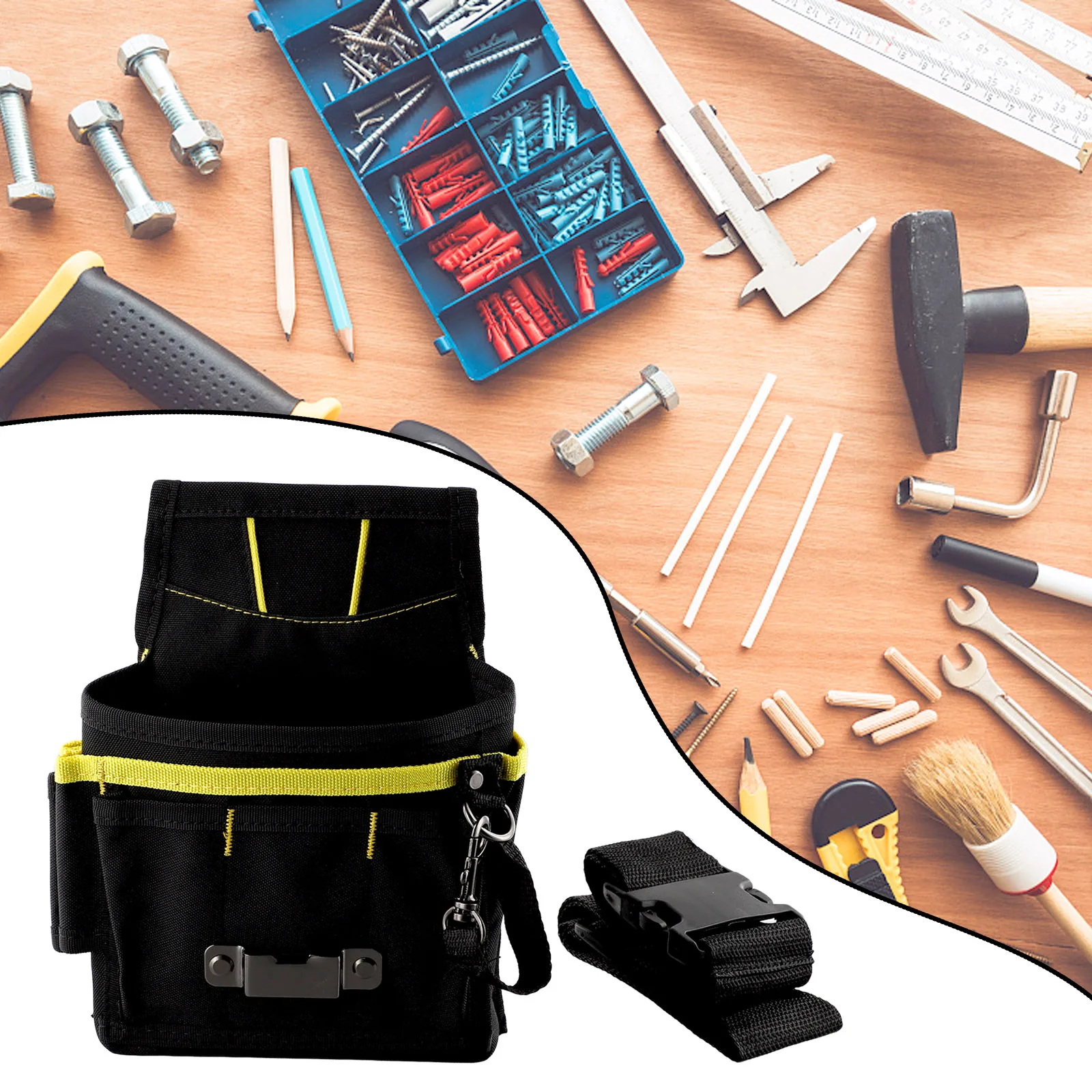 

Waist Storage Tool Bag With Pockets 24*17*4cm 600D Oxford Fabric Electrician Holder For Wrench Screwdriver Brand New