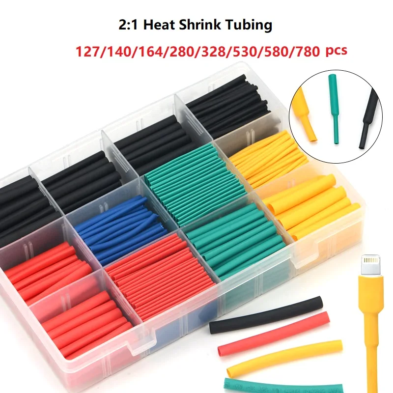 127780pcs Heatshrink Tubing Thermoresistant Tube Heat Shrink Wrapping