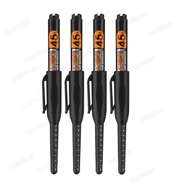 4pcs/Set 45mm Tip Deep Hole Long Nib Head Markers Deep Drill Hole Long Nib Scriber Mechanical Carpentry Pen black blue red ink permanent marker pen marker pens color marker pens permanent marker permanent markers pen marker paint marker pen markers pen marker pen art marker pens