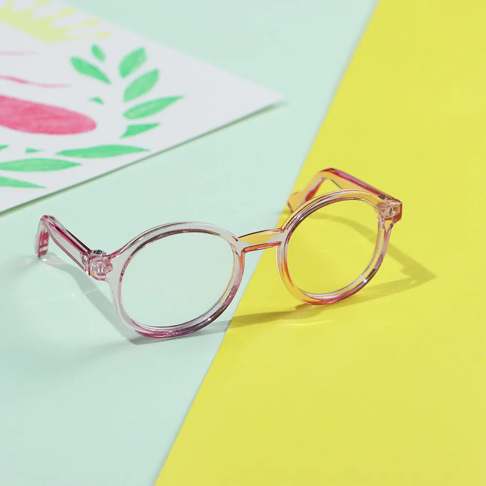 Plush Doll Glasses Accessory Round Frame Miniature Eyewear Clear Lens For Blythe Doll Accessories
