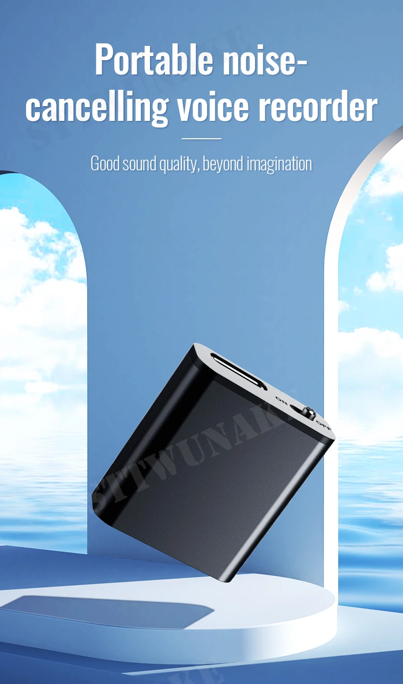 Mini diktafon prikazan iz prednjeg kuta