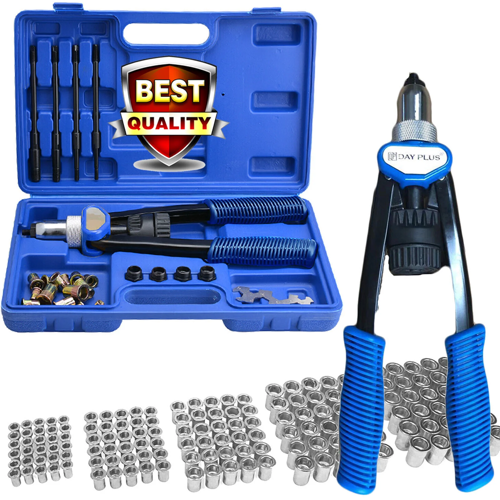 Professional Rivet Nut Pliers Set Blind Riveter Set Riveting Machine Threaded Nut Riveting M5-M12 Tool with 150 Rivet Nuts 1