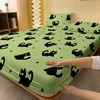 1 Cartoon Cute animal cat printed matte Fitted Sheet, bedroom printed bed cover, bedding (excluding pillowcases) 2