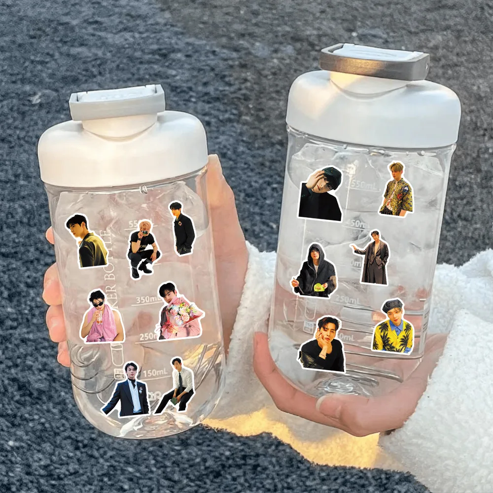 10/52PCS 한국 스타 차은우 그래피티 스티커, 높은 외관 가치의 남성 스타 데칼, 컵, 노트북, 전화기, 기타, 어린이 장난감