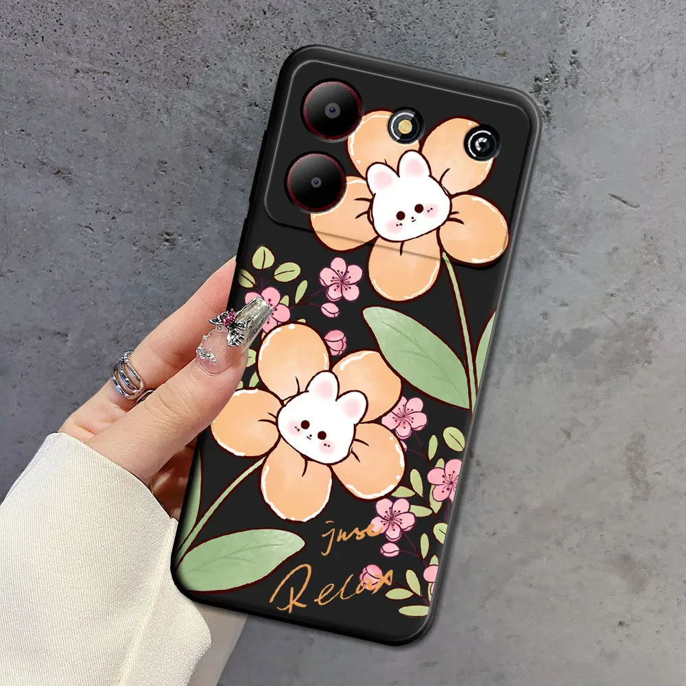 Natural Soft Silicone Floral TPU Phone Case - Beauty Back Cover Protector