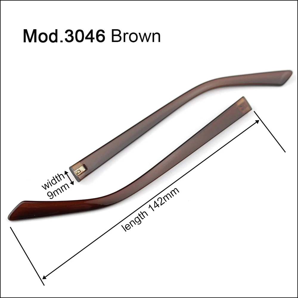 20 stücke (10 Paar) PC-Brille Brille Tempel Kunststoff Beins pitze optischer Rahmen Brillen Reparatur teile schwarz braun 9mm 8mm 7mm Breite – Detail 10