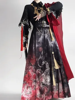 New Chinese-style long-sleeved shirt and half skirt set of traditional Chinese Hanfu