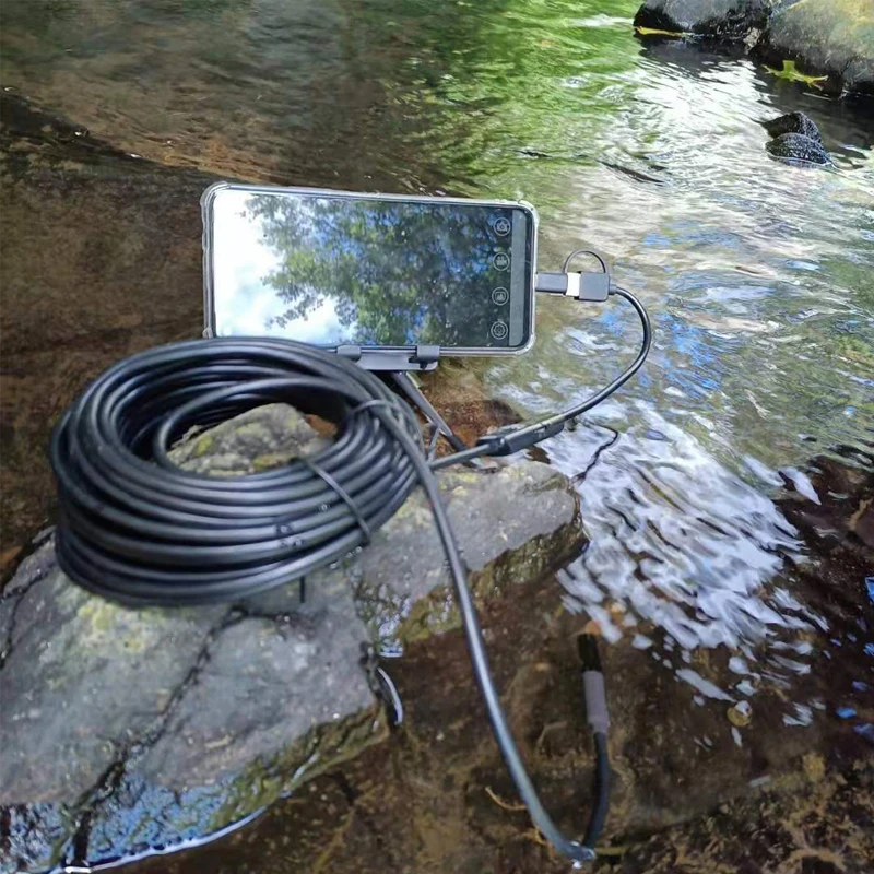 40m Fish Finder Mini Camera Endoscope 720P IP68 Waterproof Pipe Inspection Underwater Endoscope sewer pipe Cameras Borescope 6