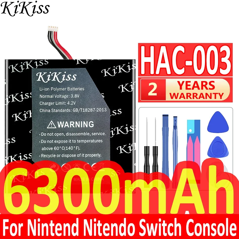 

Мощная аккумуляторная батарея KiKiss на 6300 мА · ч для Nintendo Nitendo Switch Console, литий-ионные перезаряжаемые батареи