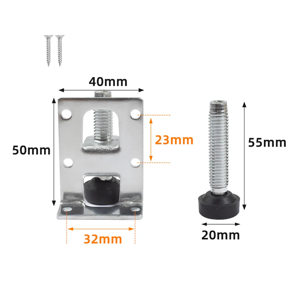 

Silver Furniture Levelers Leveling Table Feet Adjustable Cabinet Foot Pad Raised Support Side Mounted Table Feet