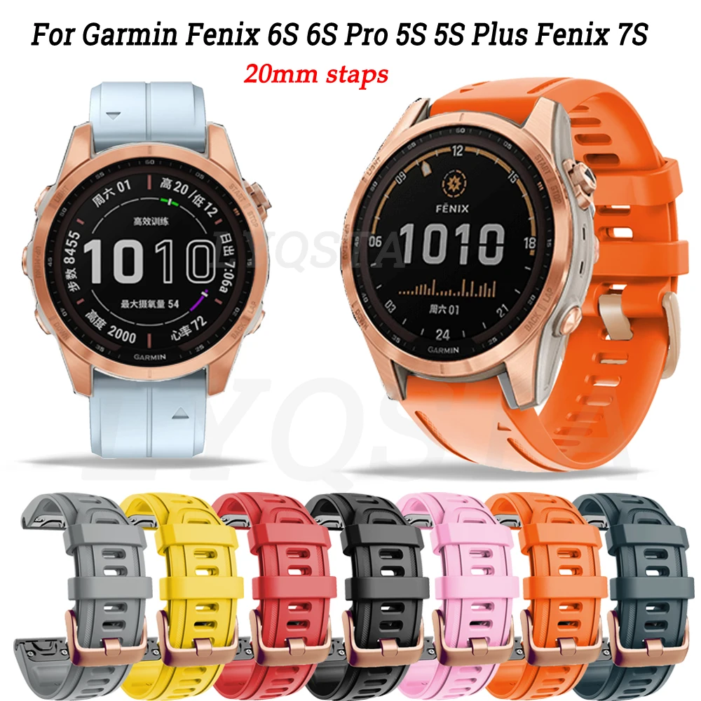 Cinturino In Silicone 20Mm Per Garmin Fenix 6S 6Spro 5S 5Splus 7S Discesa Mk2S Delta S Smart Cinturino Cinturino Cinturino Rapido