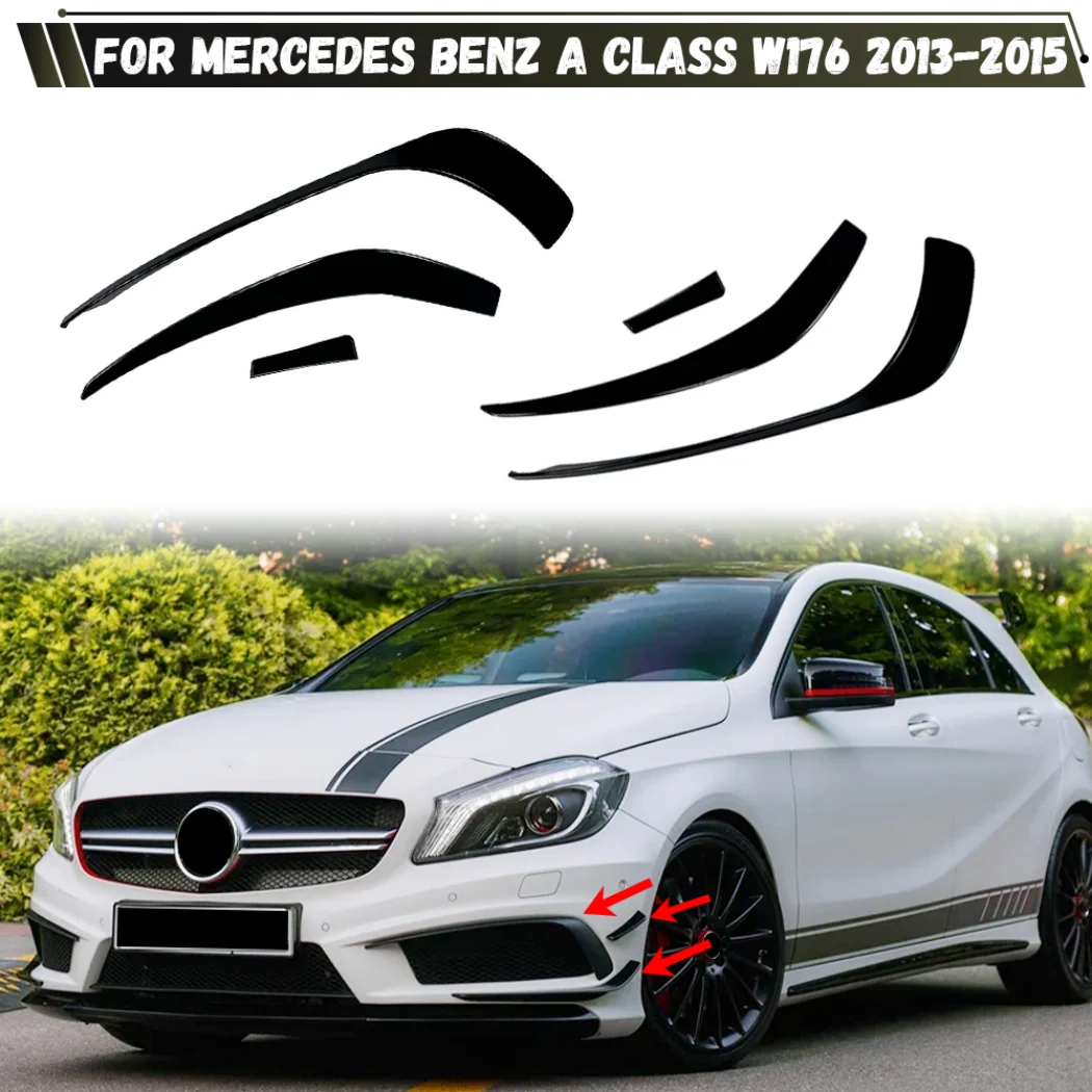 Vordere Stoßstange Untere Air Vent Canards Für Mercedes Benz A-Klasse W176 A180 A200 A250 A45 AMG 2013-2015 Outlet Klinge Abdeckung Trim – Detail 2