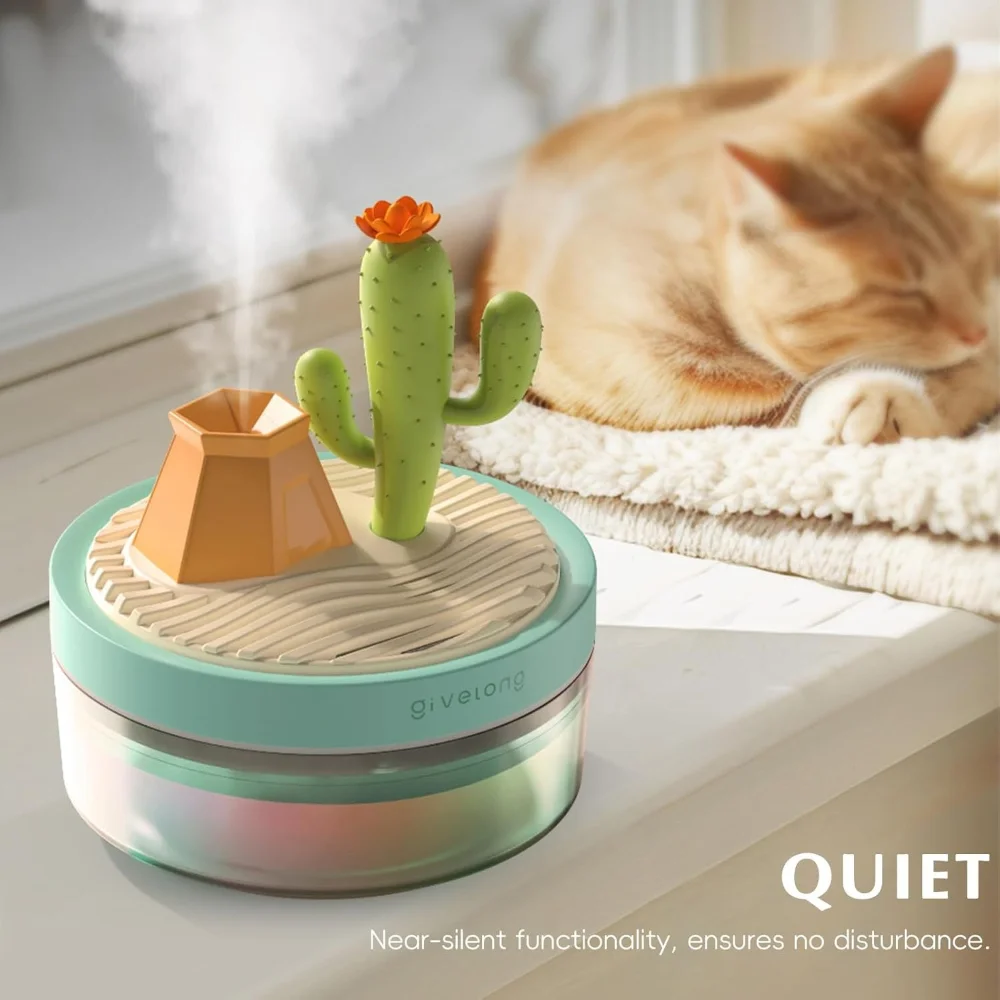 Mini Humidifier Landscape Decoration, Quiet Operation, Dual Spray Modes, Night Light & Auto Shut-Off, Ideal for Bedroom Office 1