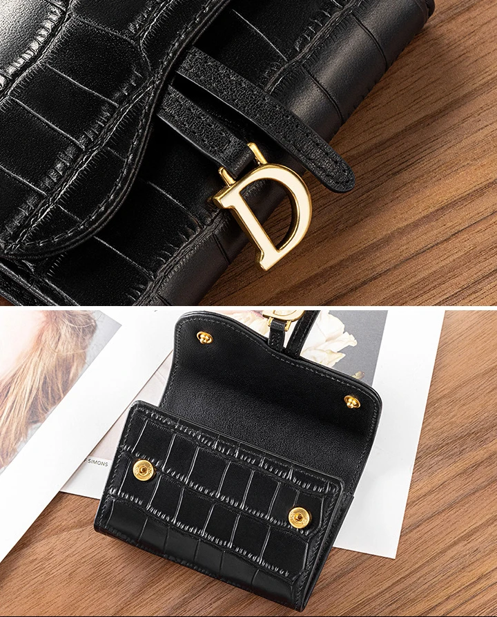 Genuine Leather Crocodile Pattern Wallet For Men & Women Multi-card_voghion.com