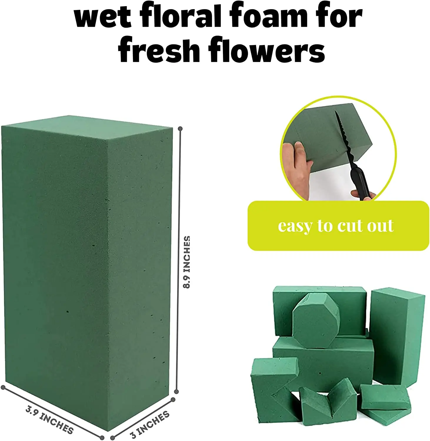 Wet Foam Floral Mud Florist Green Foam Brick Fresh Flowers Foam Mud Diy Flower  Arrangements Supplies For Wedding Party Decor - Artificial Flowers -  AliExpress