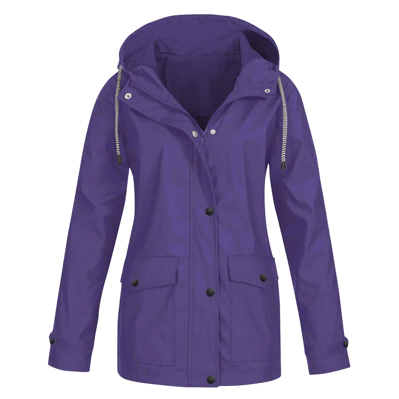 Women Windbreaker Hooded Jacket Trendy Female Autumn Zipper Long Hiking Climbing Cycling Jacket Coat Women's Outwear Plus Size