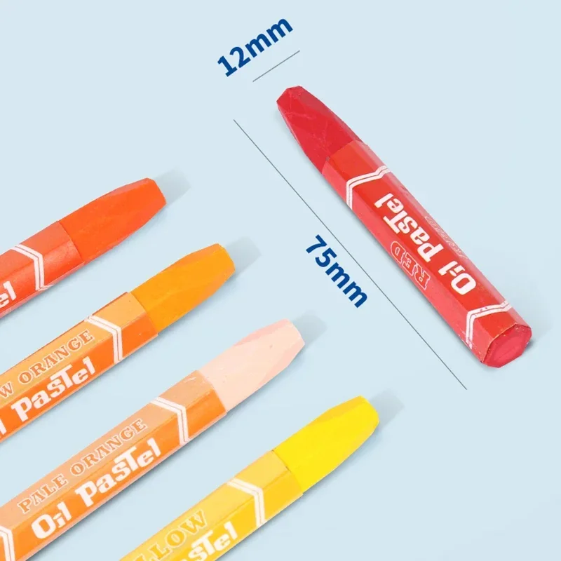 어린이를 위한 12가지 색상 연필 크레용 오일 파스텔 먼지가 없고, 무독성이며, 물 연필로 쉽게 세척할 수 있습니다.