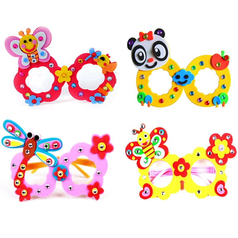 Craft Toys Kids DIY EVA Diamond Glasses Frame Craft Kits For Children