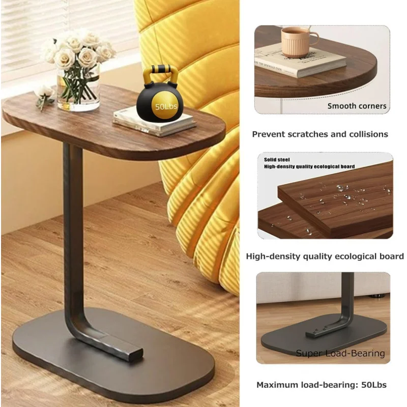 طاولة القهوة BOOM على شكل حرف C، طاولة جانبية متحر...