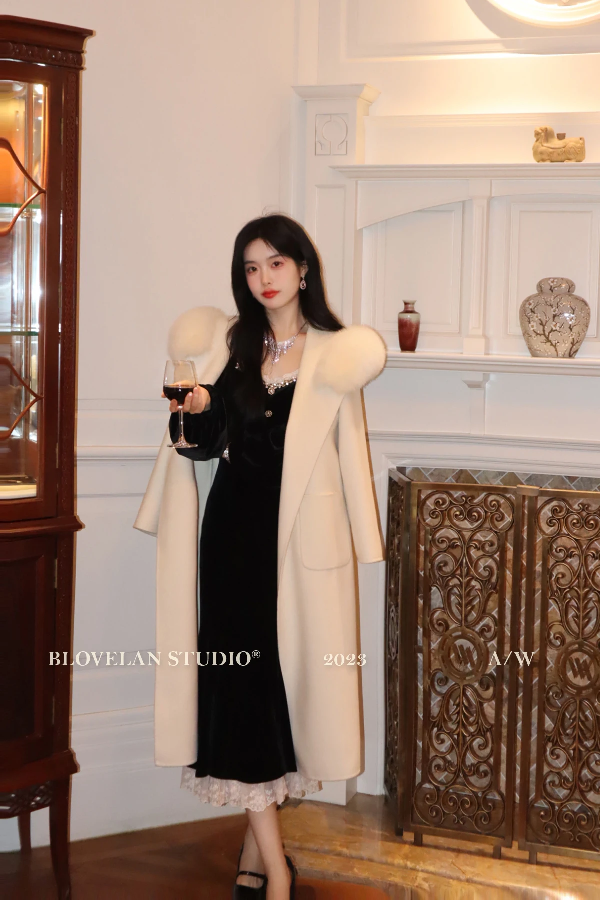 Elegant Black Velvet Midi Dresses for Women Square Collar Slim Bodycon Ruffles Patchwork Fishtail Autumn New Evening Party Dress