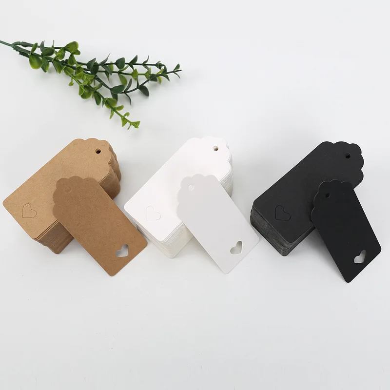 Rectangle Blank Hang Tags Wedding Birthday Party Gift Card Kraft Paper Label Garment Price Tag Baking Packaging Supplies 100pcs gift sealing label cards