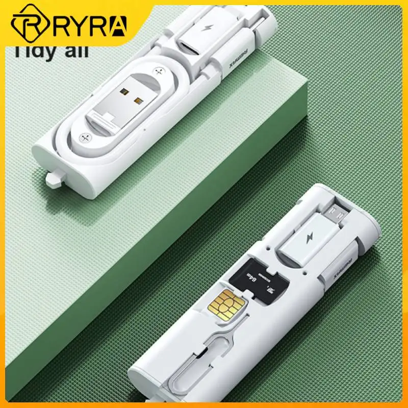 RYRA Multifunctional Portable 60W Fast Charge Cable Type-C Mobile Phone Data Cable USB Charger Set Storage Box For IPhone Xiaomi