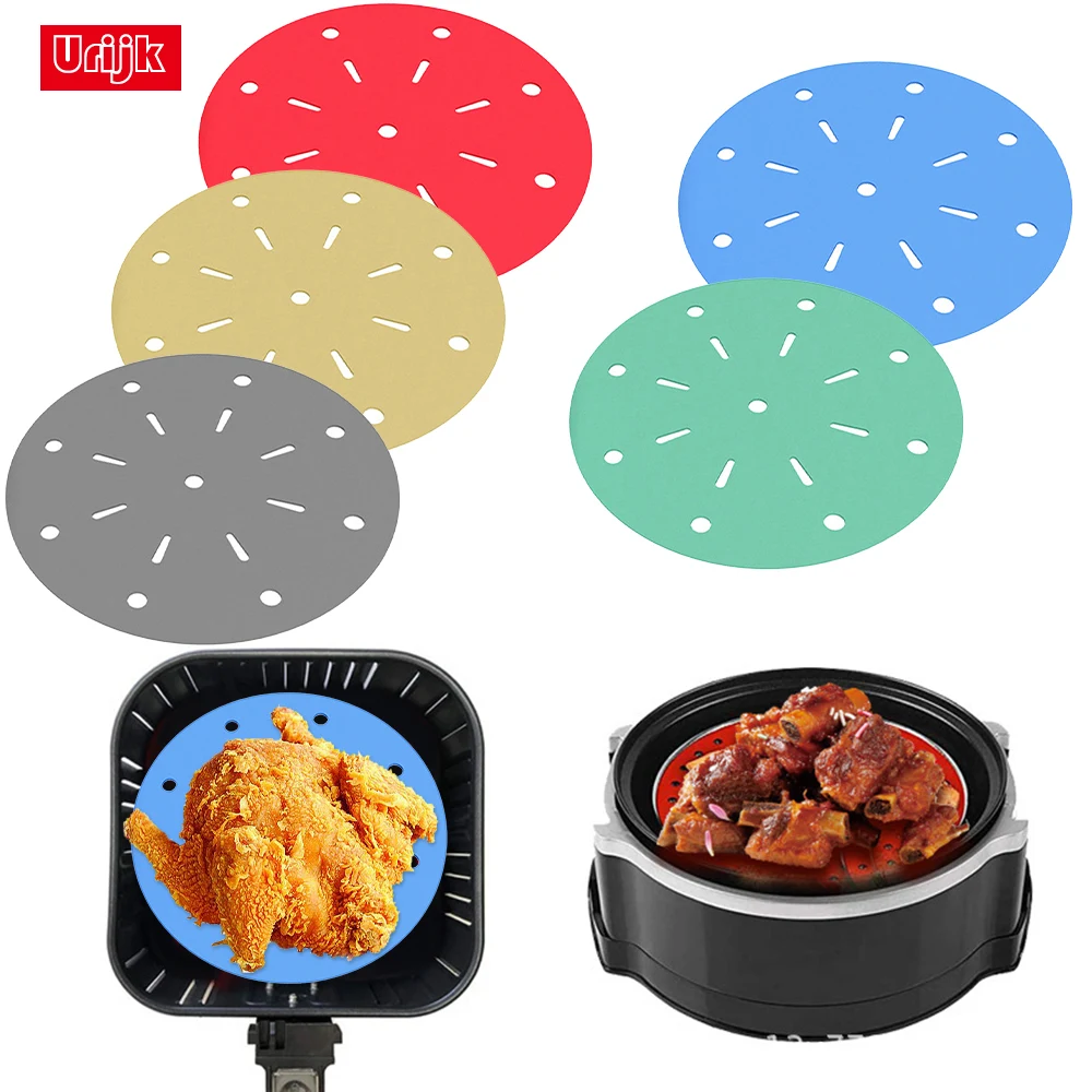 Airfryer Accessories Pizza Pan Silicone Air Fryer Baking Tray Air