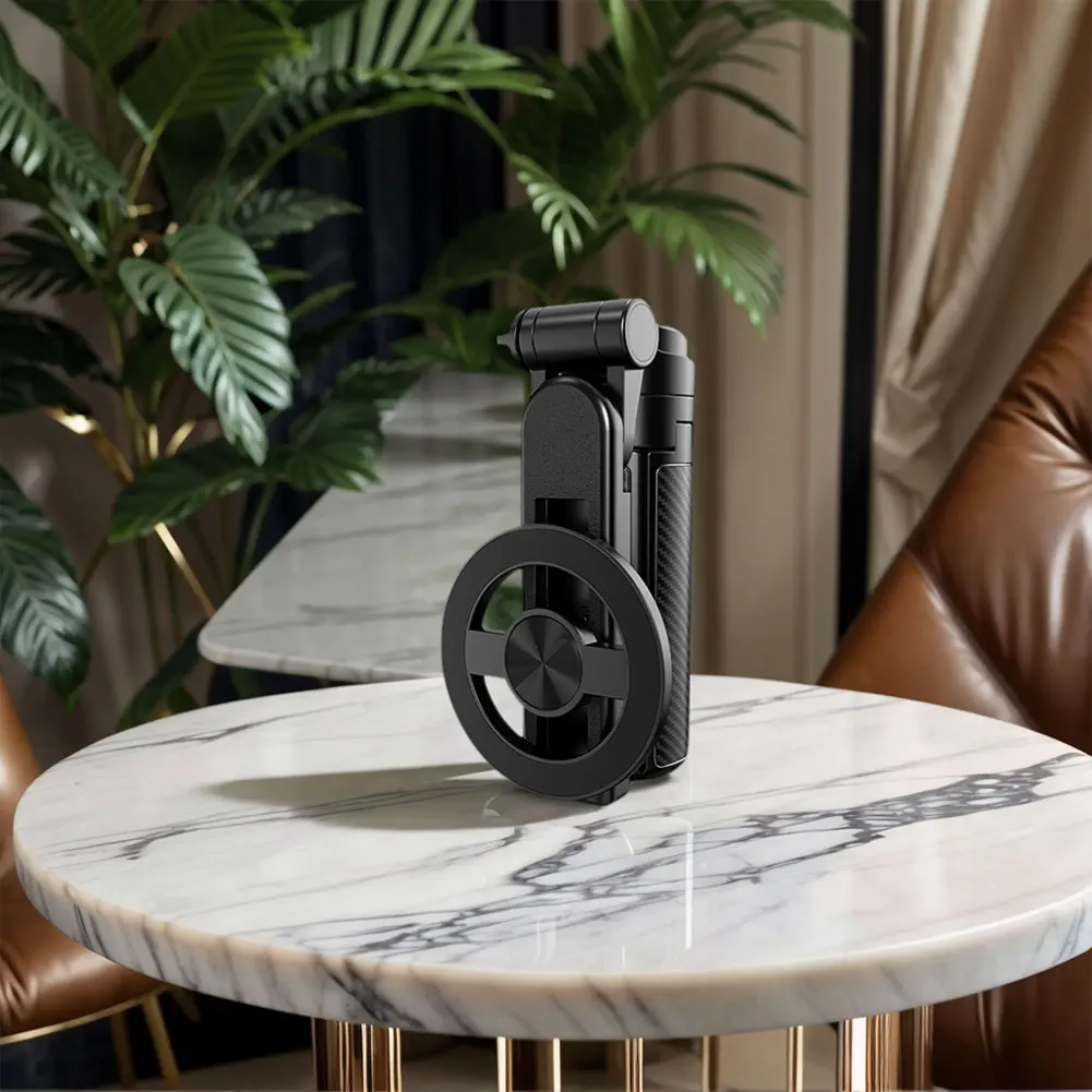 Trépied perche selfie magnétique avec rotation 360 et télécommande_voghion.com