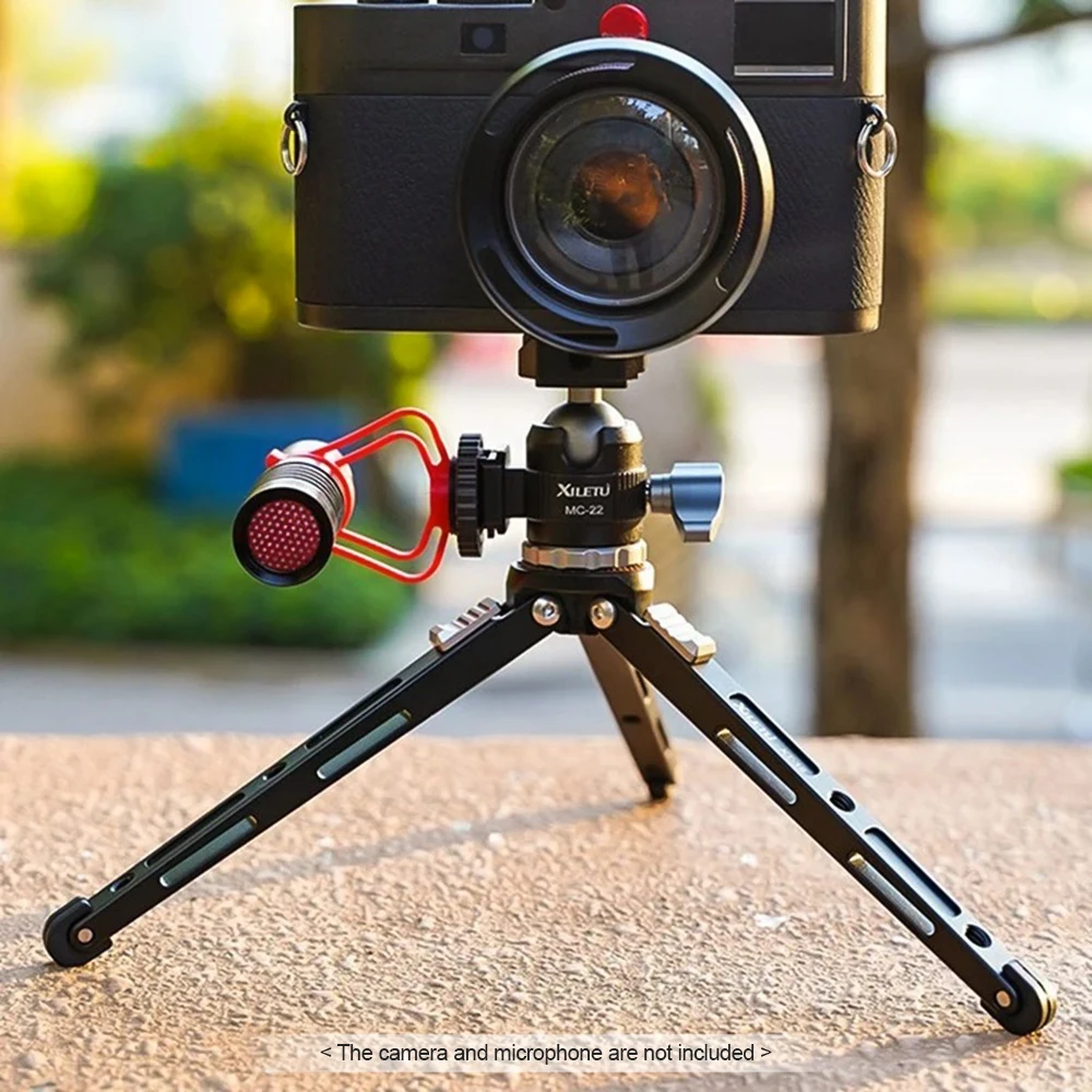 XILETU MC-22 + XT-18 미니 삼각대 스탠드, 알루미늄 합금 유연한 볼 헤드 콜드 슈 페이로드, 라이브 스트리밍용, 데스크탑 삼각대, 3kg