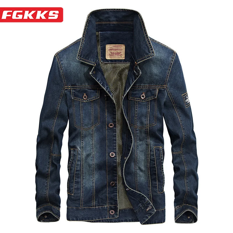

FGKKS 2023 Outdoor Casual Jacket For Men Do Old Wash Trend Denim Jacket High Quality Design Selling Streetwear Jacket For Men