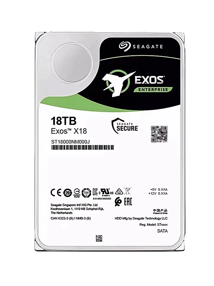 Sea-gate 18TB HDD Exos X18 ST18000NM000J 7200 RPM SATA 6Gb/s 256MB Cache 3.5-Inch 18T Enterprise Server PC Hard Disk Drive