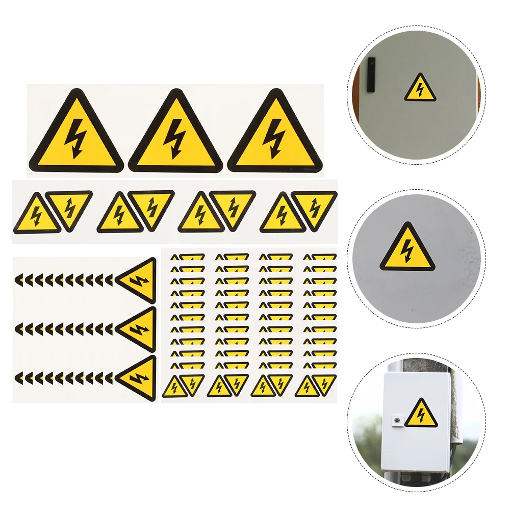 24 Pcs Stickers Label Safe Warning High Voltage Labels Triangle for Safety Small Electric Shocks Equipment logo stickers electric panel labels shocks warning decal for safety equipment indicator sign