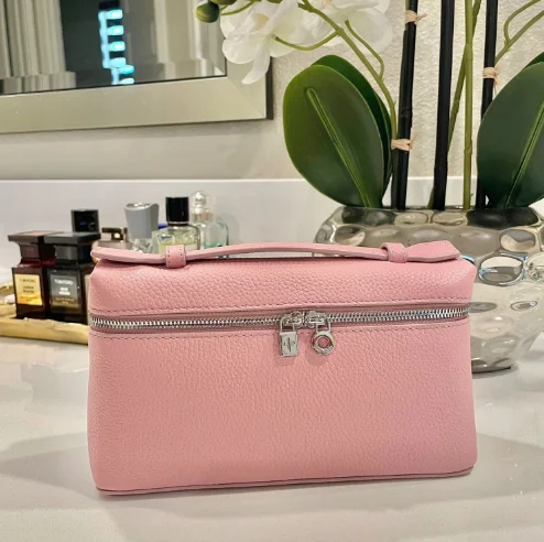 LP19 Women Handbag Shoulder Bag Genuine Leather Lunch Box Bag Gigi's Same Style Fashionable Lychee Pattern Cowhide Handbag Simple Shoulder Bag For Women