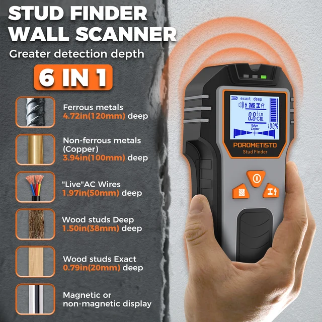 Multifunctional Handheld Metal Detector Stud Wood Finder Electronic Wall Detector Finders Wood Metal Cable Measuring Instrument 1