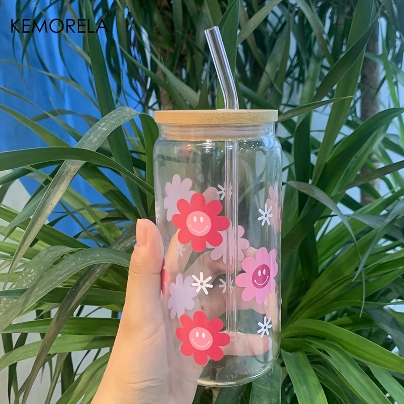 https://ae01.alicdn.com/kf/Sb7bb4a9ceca043e387a8e73273ab6c550/16oz-Pink-Smile-Flower-Glass-Can-Cups-Set-Glass-Cup-With-Bamboo-Lid-And-Straw-Beer.jpg