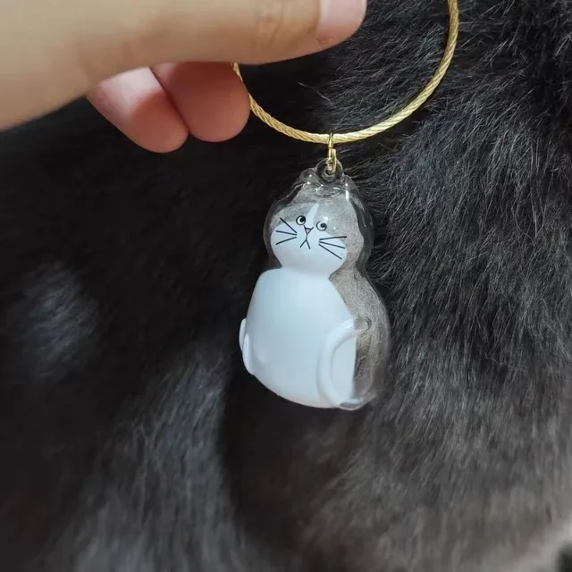 Clear Cat Hair Keepsake Box Gacha-Style Memorial Capsule for Pet Fur Collection Decorative Keychain Pendant Charm for Cat Lovers 3