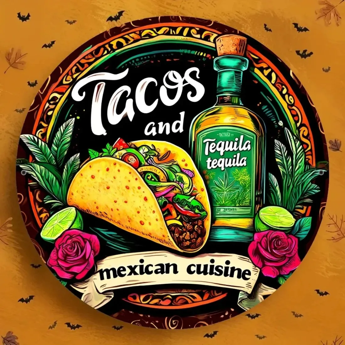 Rustic Taco Sign Rustic Mexican Wall Sign Decor | Tacos & Tequila Kitchen Art | Durable ...