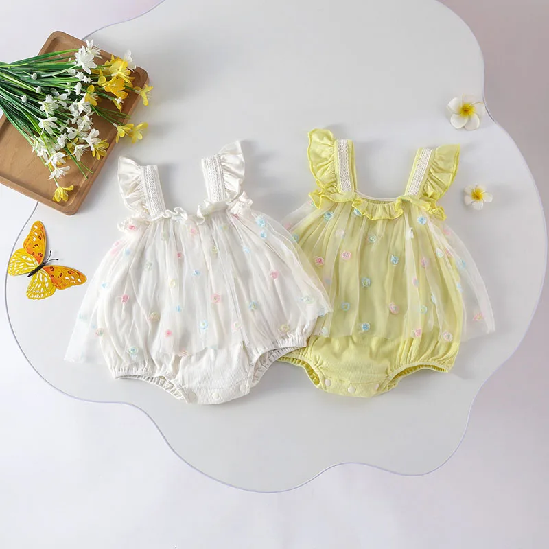 Baby Girls Summer Lace Bodysuit Dress