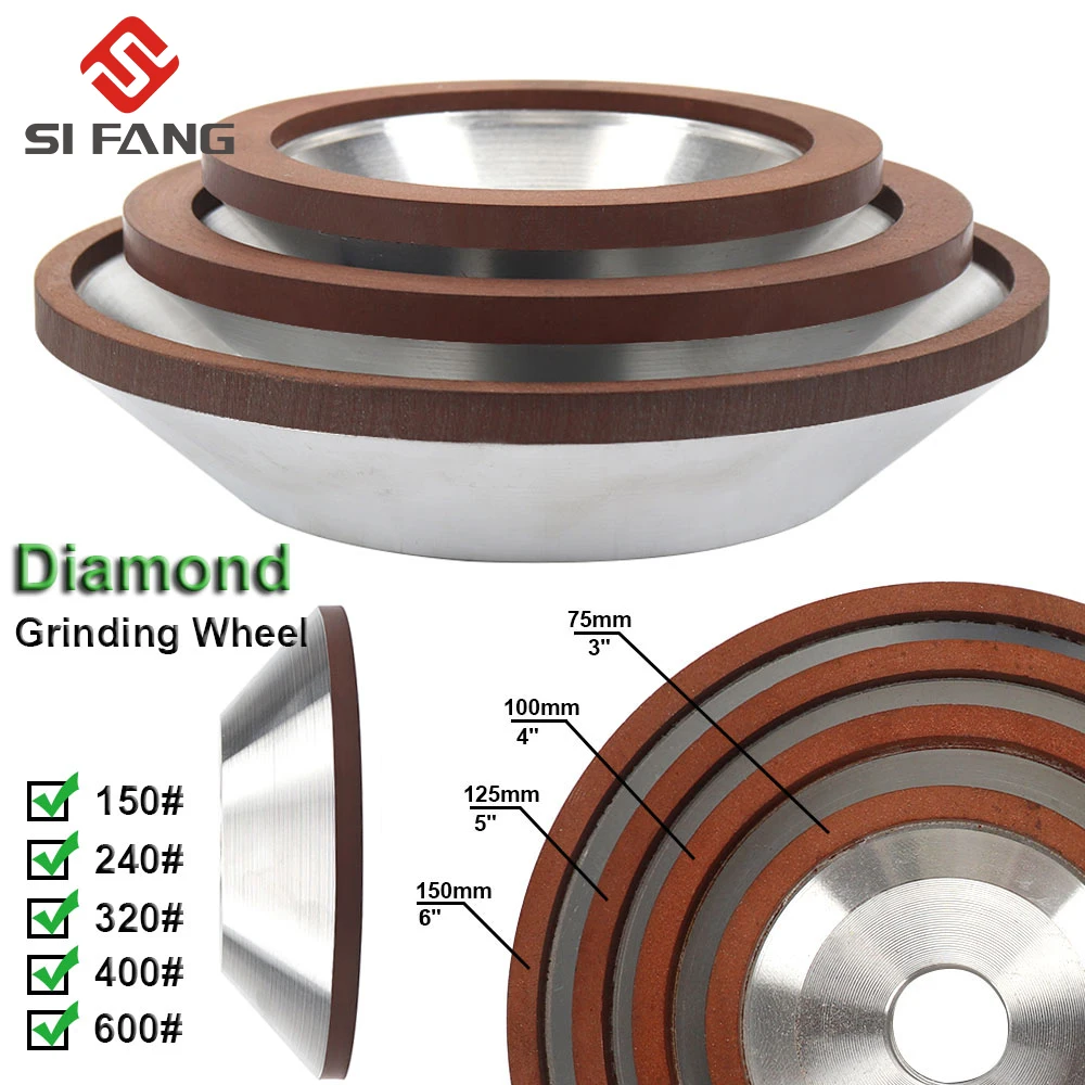 75mm/100mm/125mm/150mm Diamond Grinding Wheel Cup Grinding Wheel Grinding Circle For Tungsten Steel Milling Cutter Tool