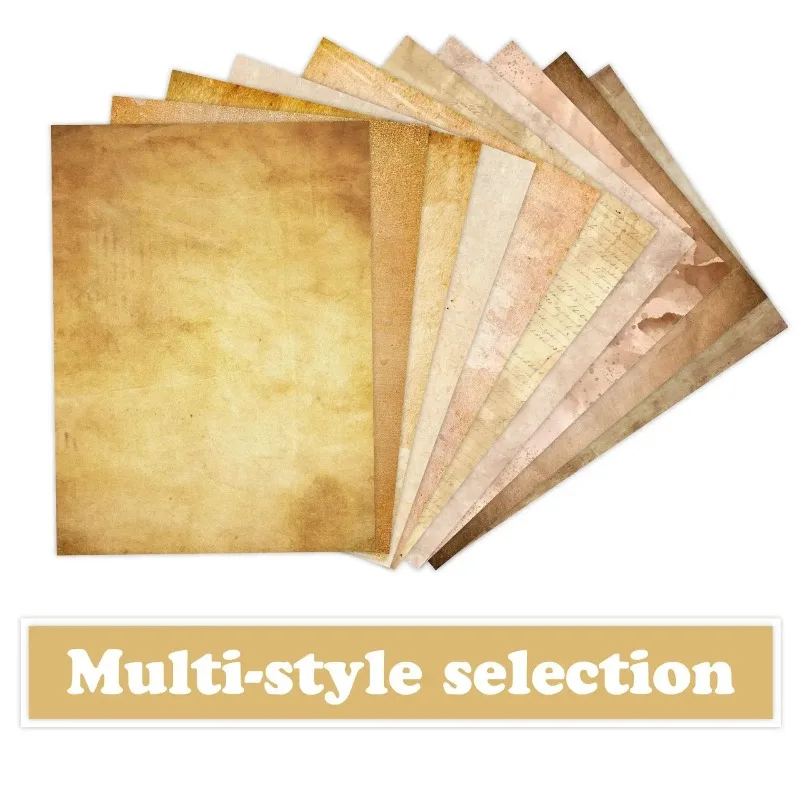 50매 빈티지 A4 용지, 양면 앤틱 스타일 편지지, 초대장, 편지, 저널 및 DIY 공예용 210×285mm