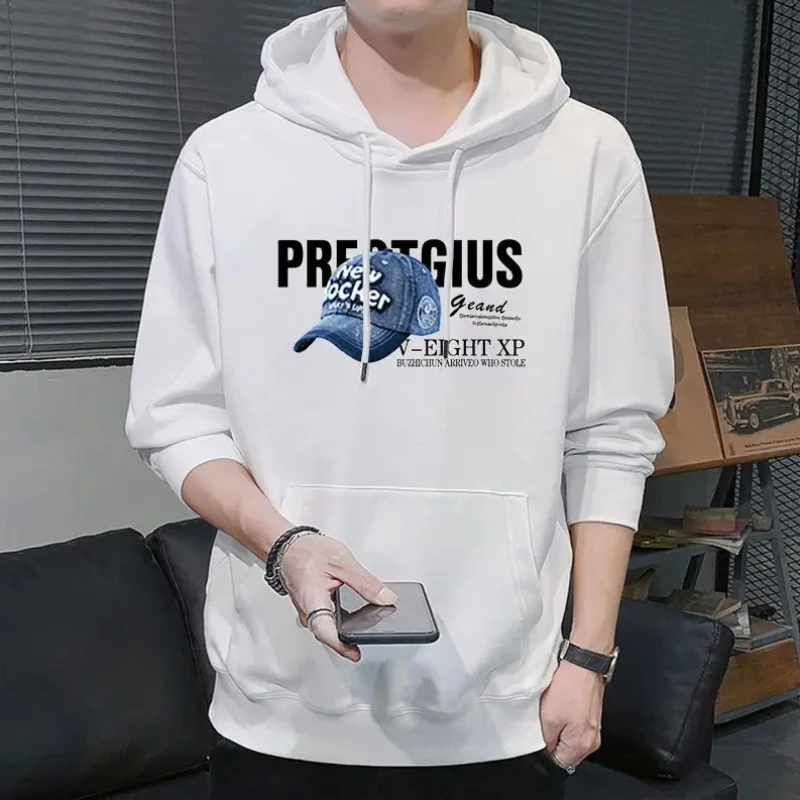 

Мужская одежда, белые свитшоты с принтом для мужчин, худи с капюшоном, графический цвет, яркий цвет, недорогая брендовая облегающая забавная одежда