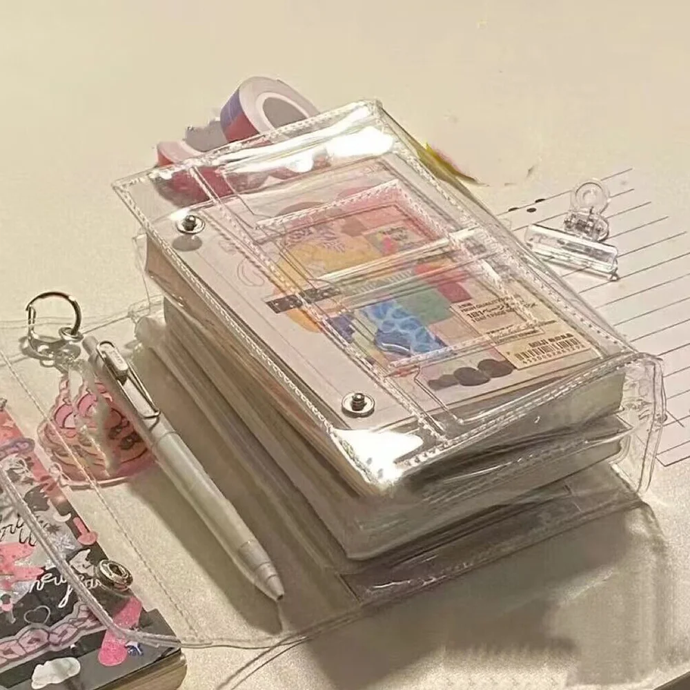 투명 PVC 연필 가방, 펜 케이스, 연필 지퍼 파우치, 대용량 문구 파우치, 어린이 학용품, 6 레이어
