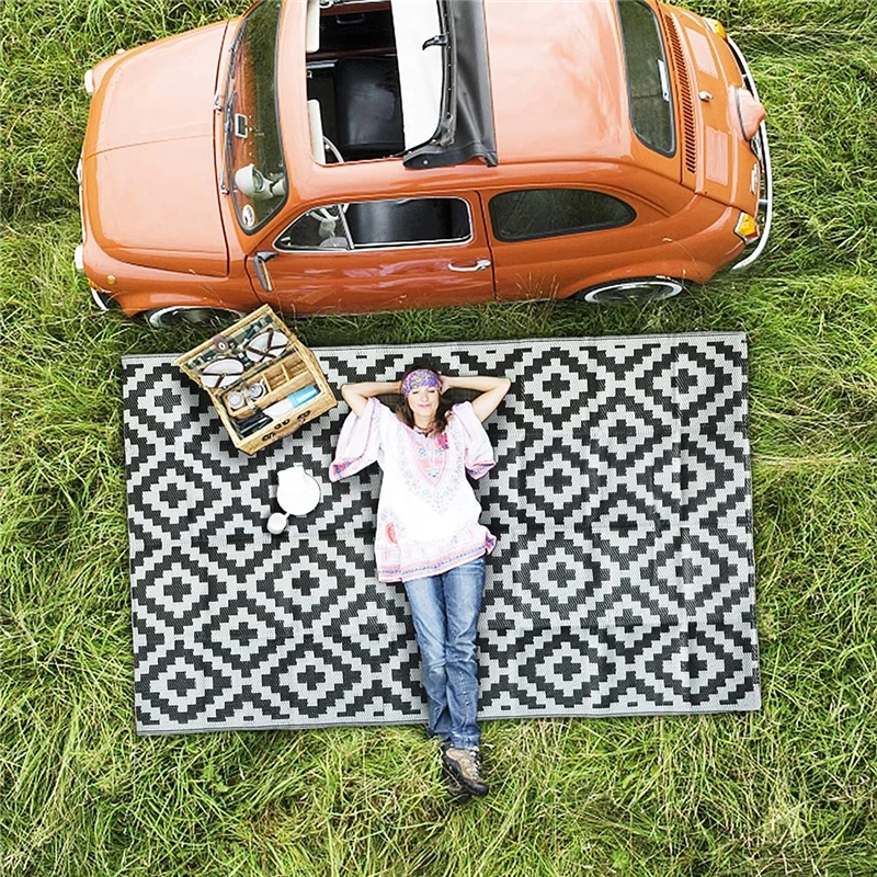 Bubble Kiss Outdoor Rugs for Patios Clearance 6'X9' Easy Cleaning Patio Picnic Carpet Portable Comfortable Hollow Woven Carpet 3