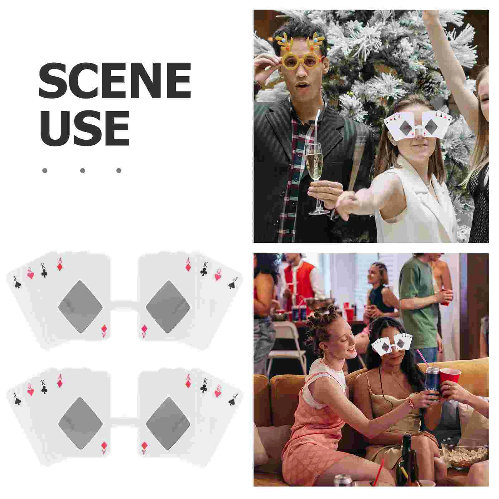 2 Pcs Funny Glasses Poker Night Props Masquerade Party Costume Playing Card Eyewear Headwear Accessories Sunglasses Adult Man