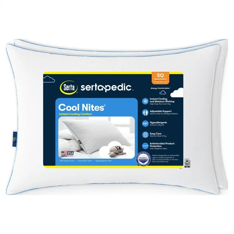 

Кроватная Подушка Sertapedic Cool Nites, стандартная/двуспальная, 2 упаковки