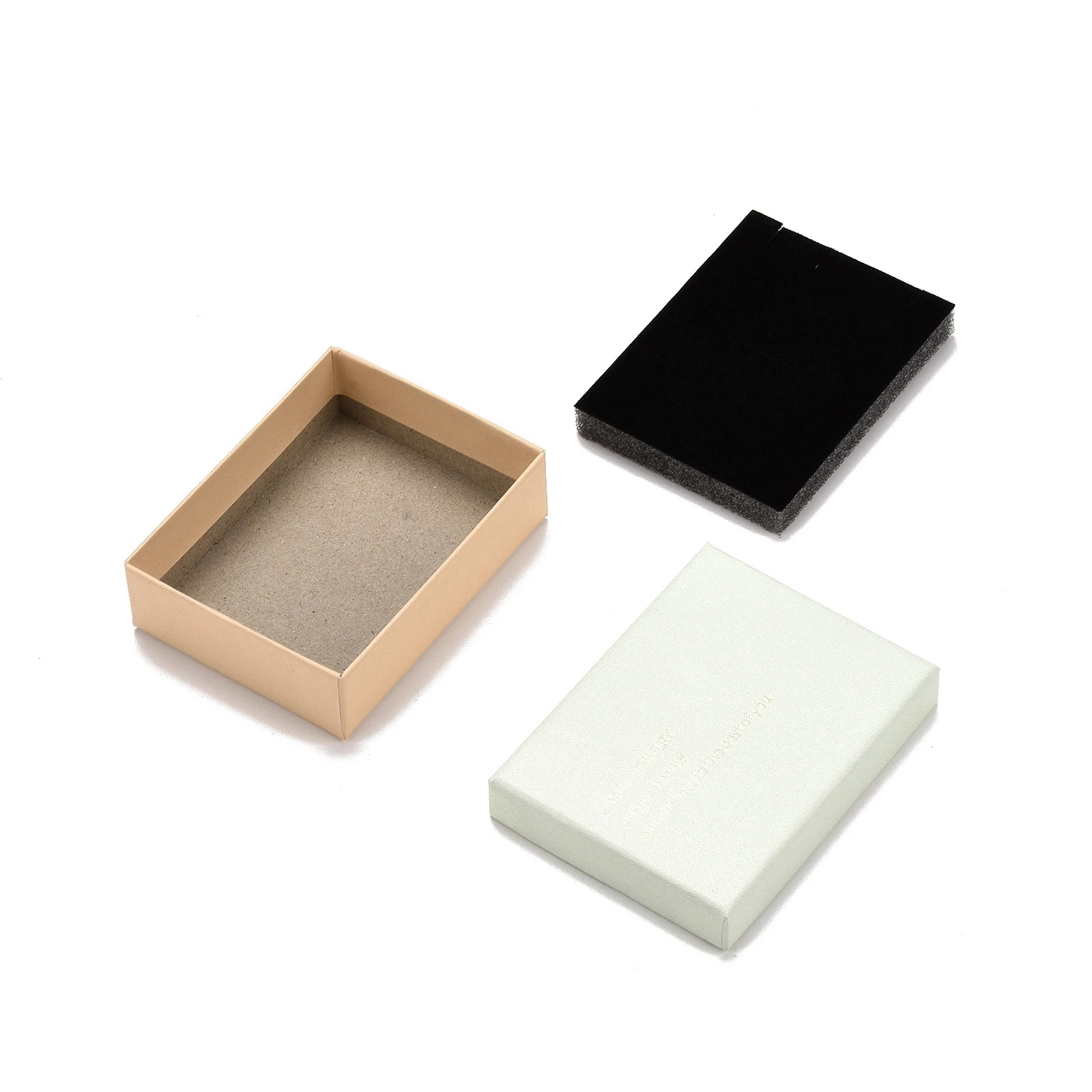 15/18/24Pcs Cardboard Jewelry Box Square Rectangle Snap Cover Necklaces Ring Paper Packing Box with Sponge for DIY Gift Supplies
