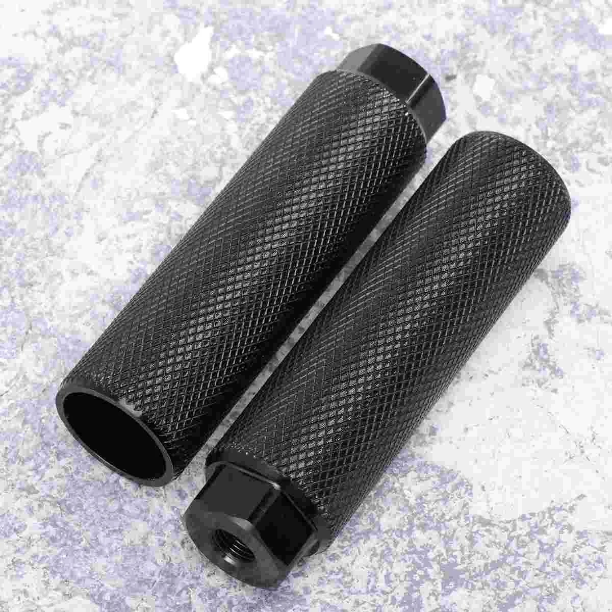 

Black Aluminum Alloy Bycicle Pedal Bike Sturdy Cylinder Seat Axle Stunt Pegs Mountain Bike Accessory with Big Pedals