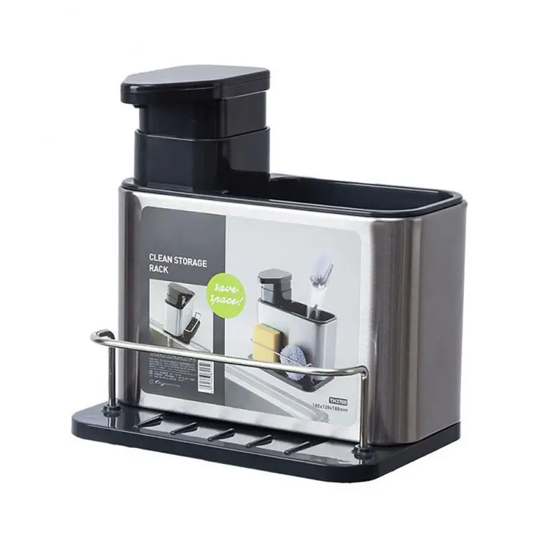 

Multifunctional Kitchen Sink Washing Sponge Storage Rack Soap Dispenser Hand Detergent Bottle Organizer Stand Racks Holders